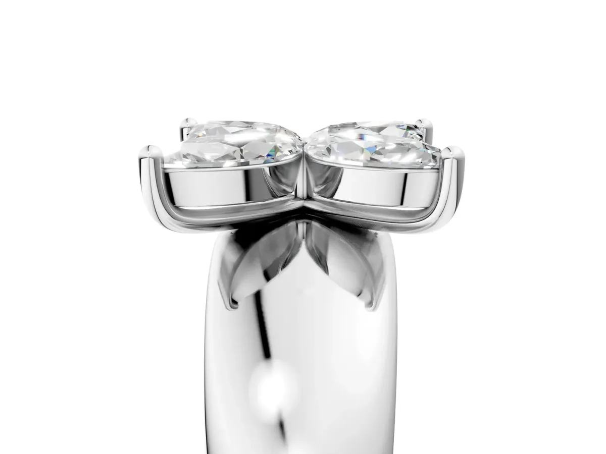 Marquise Diamond Floral Promise Ring Platinum