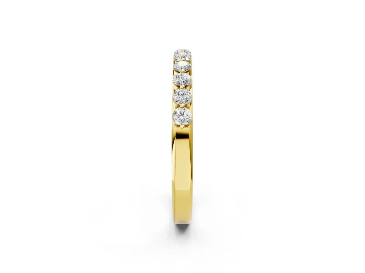 Round Diamond Channel Set Eternity Band Yellow gold