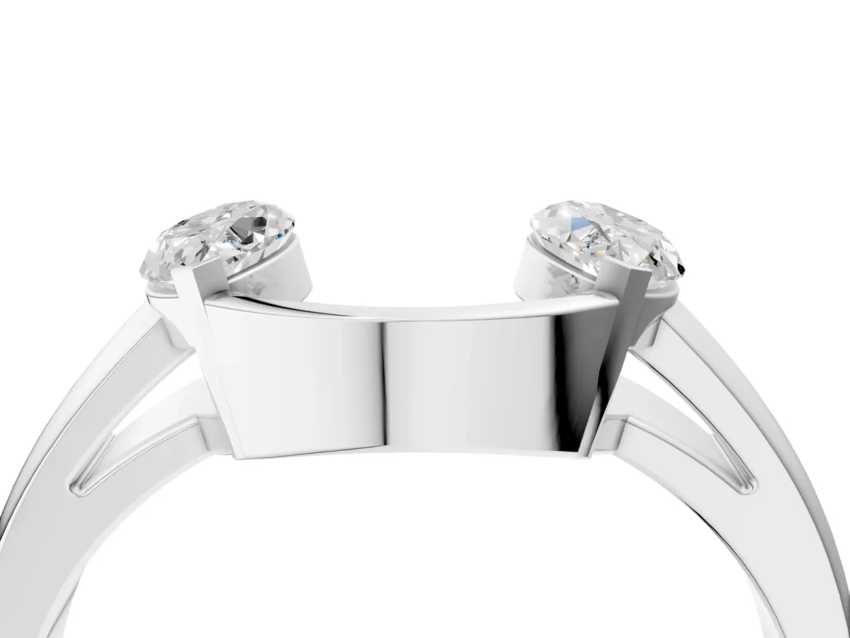Marquise Diamond Open Band Ring with Tension Setting White gold