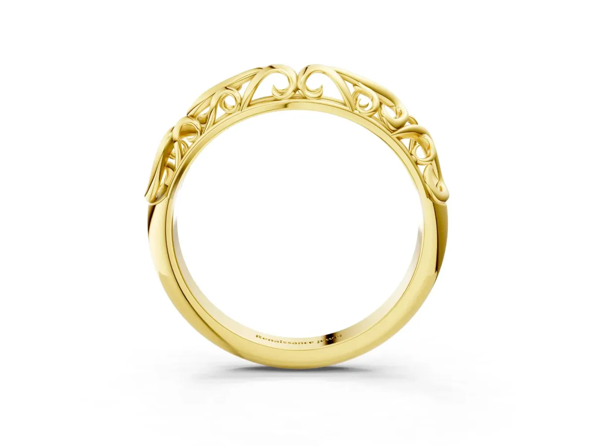 Twisted Vine Filigree Band Yellow gold