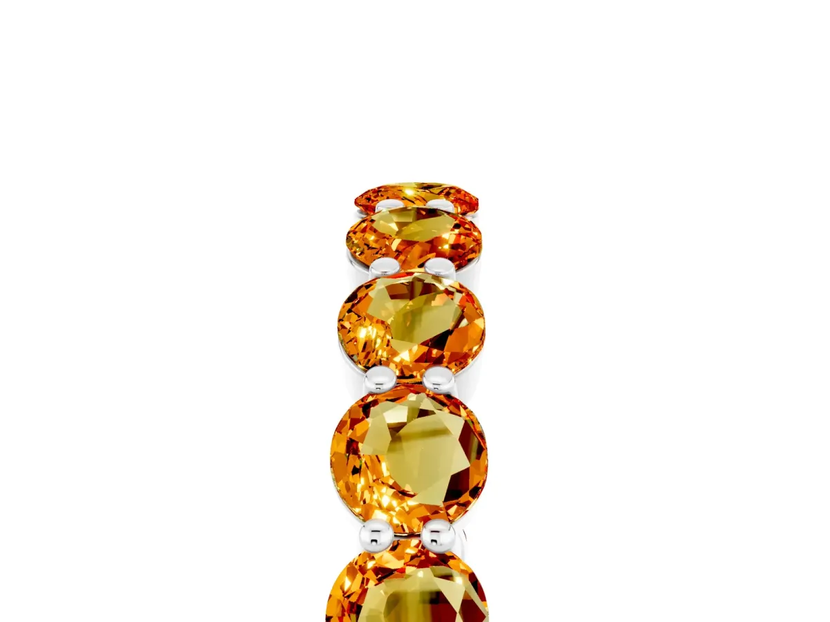 Round Citrine Eternity Band with U-Prong Setting Platinum