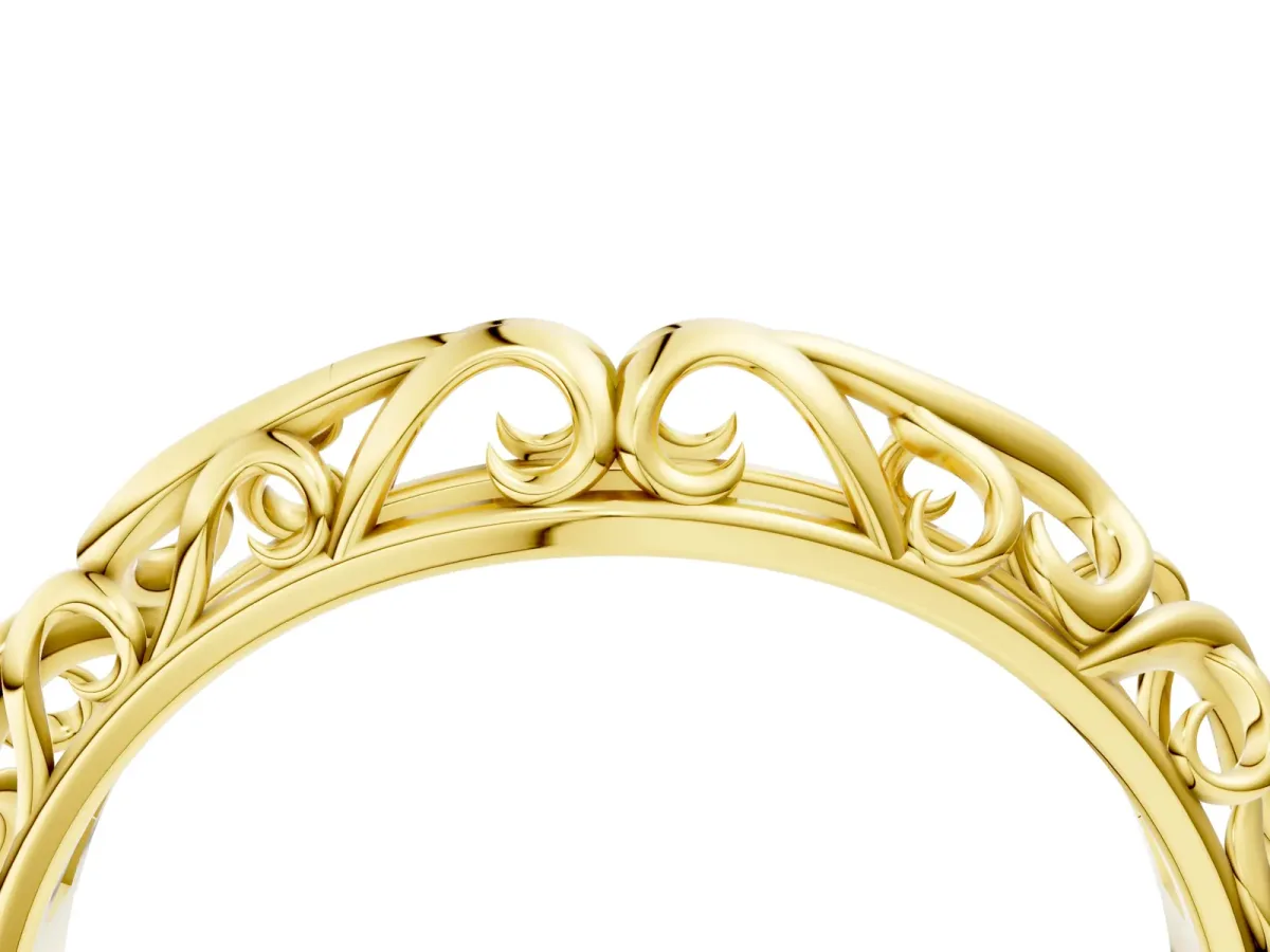 Twisted Vine Filigree Band Yellow gold