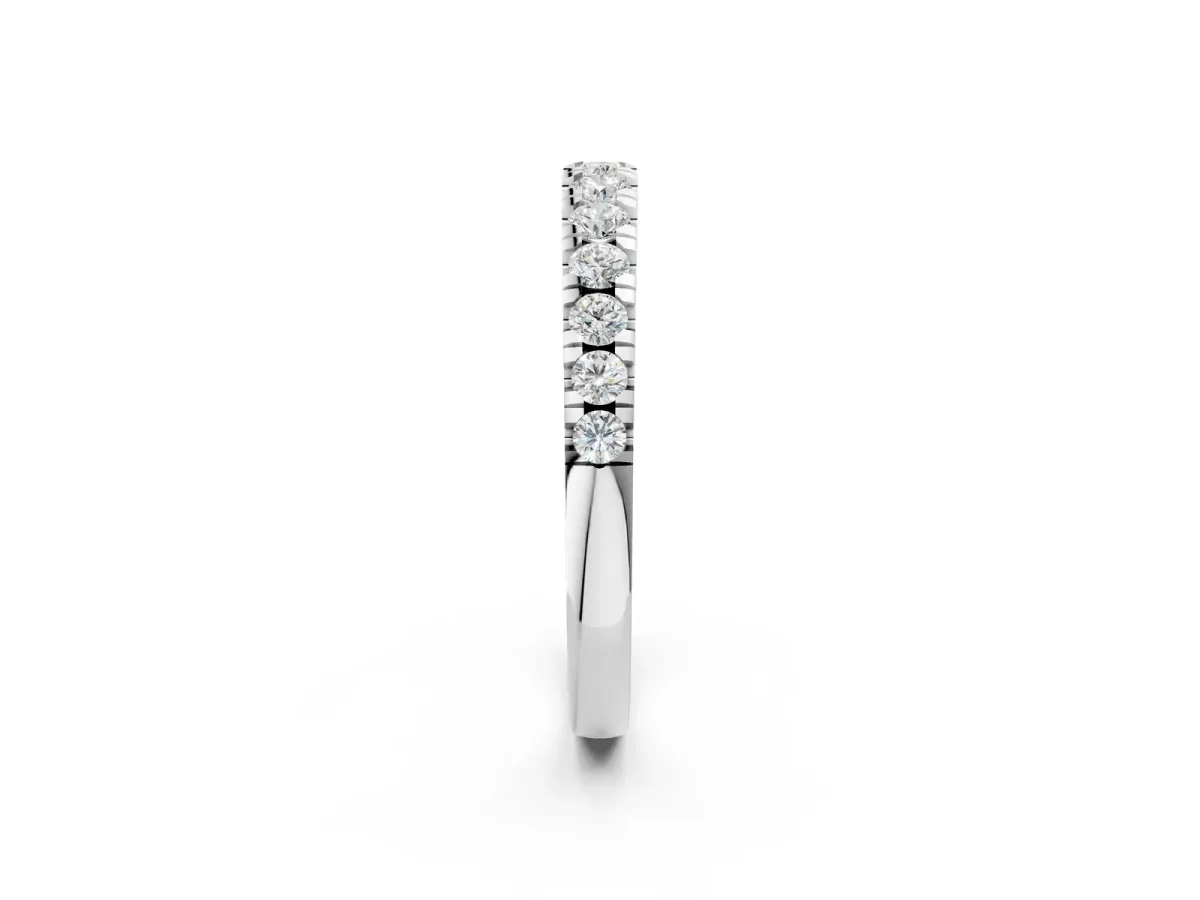 Round Diamond Pavé Set White Gold Eternity Band White gold