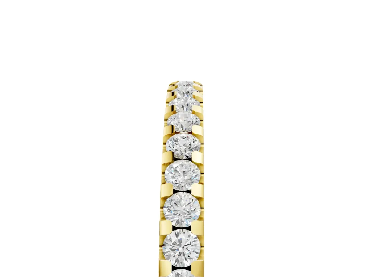 Round Diamond Half Eternity Prong Set Band Yellow gold