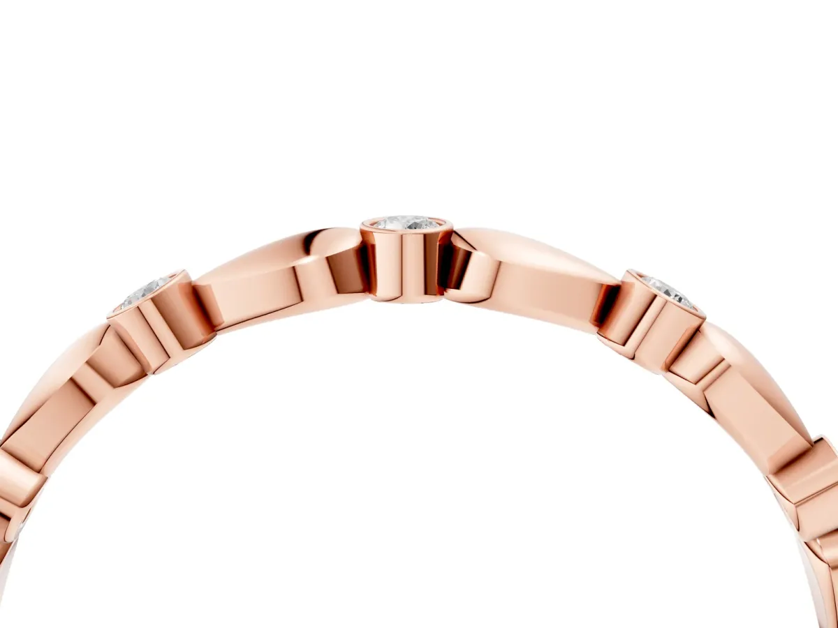 Bezel-Set Round Diamond Marquise Eternity Band Rose gold
