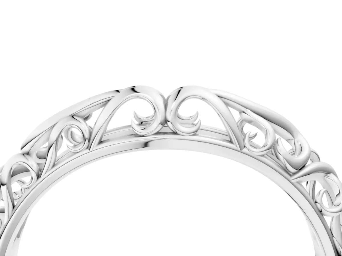 Twisted Vine Filigree Band White gold