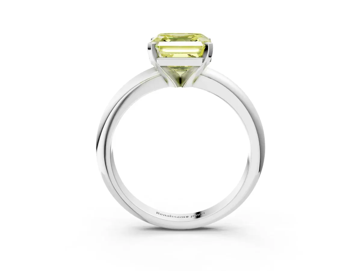 Pavé Round Green Sapphire Twist Band Platinum