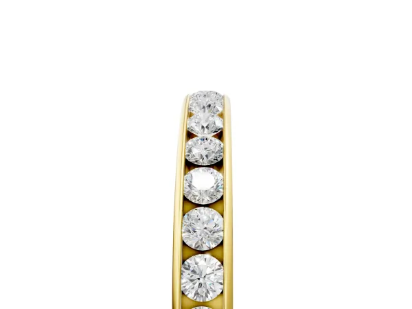 Round Cut Diamond Channel Set Eternity Band Yellow gold