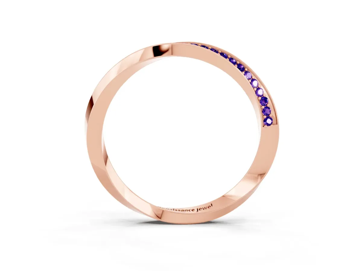 Pavé Round Tanzanite Twist Band Rose gold