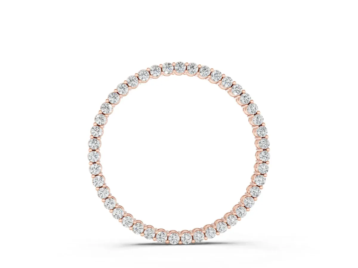 Round Cut Diamond Prong Set Eternity Pendant Rose gold