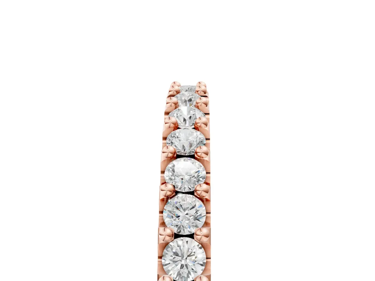 Round Diamond Pavé Set Half Eternity Band Rose gold