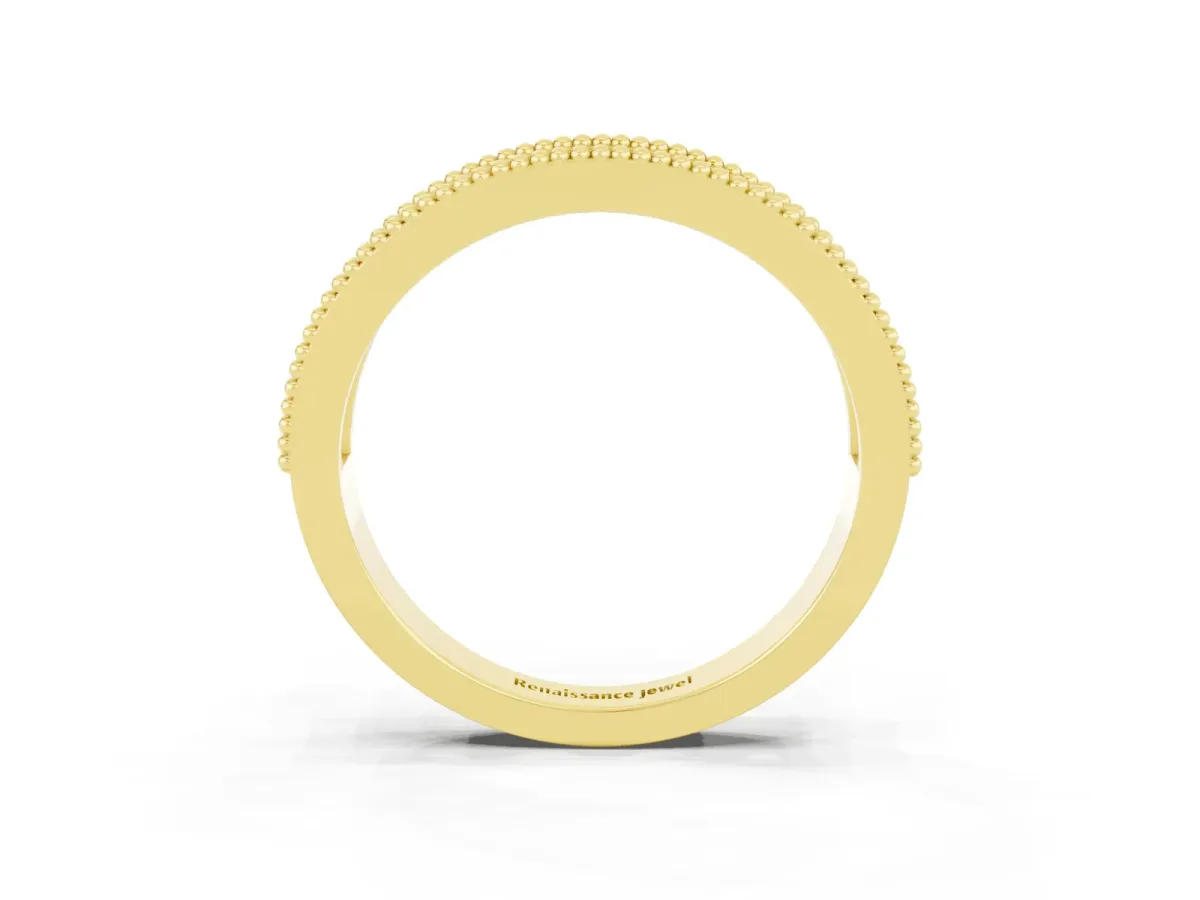 Round Citrine Twist Milgrain Band with Bezel Setting Yellow gold