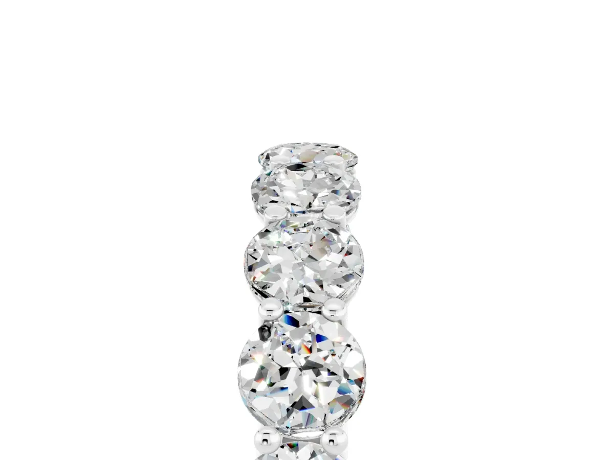 Round Moissanite Shared Prong Eternity Band Platinum
