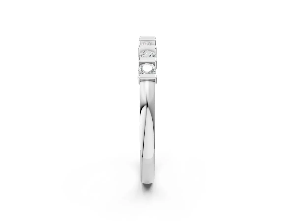 Channel-Set Round Diamond Half-Eternity Band White gold