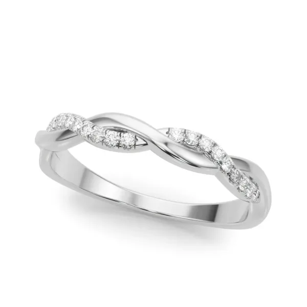 Twisted Pave Round Diamond Infinity Band with Channel Setting Platinum