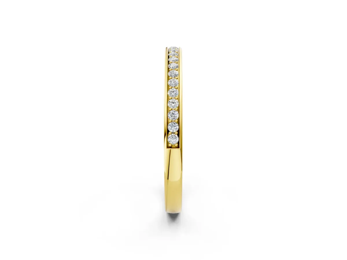 Round Diamond Pavé Set Eternity Band with Channel Setting Yellow gold