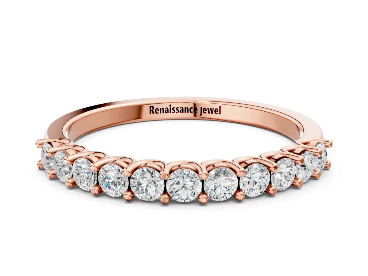 Round Diamond Pavé Half-Eternity Band Rose gold