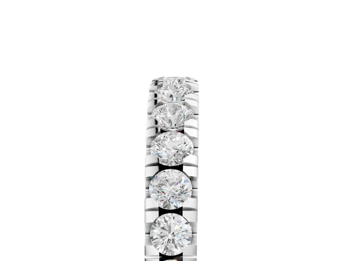 Round Diamond Pavé Set White Gold Eternity Band White gold