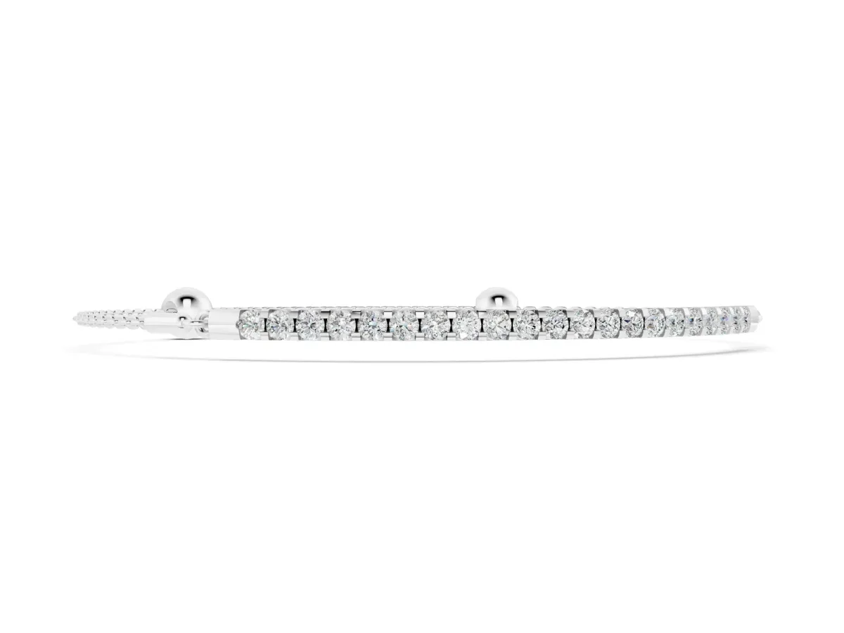 Pavé Round Diamond Chain Bracelet with Bezel Setting Silver