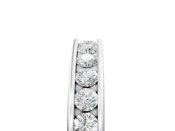 Channel Set Round Diamond Eternity Band Platinum