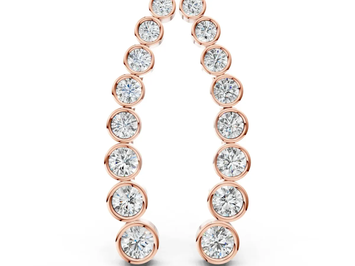 Bezel-Set Round Diamond Climber Earrings Rose gold