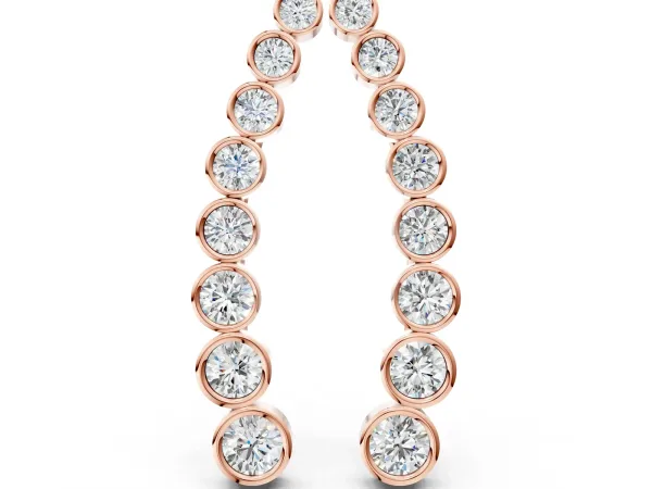 Bezel-Set Round Diamond Climber Earrings Rose gold