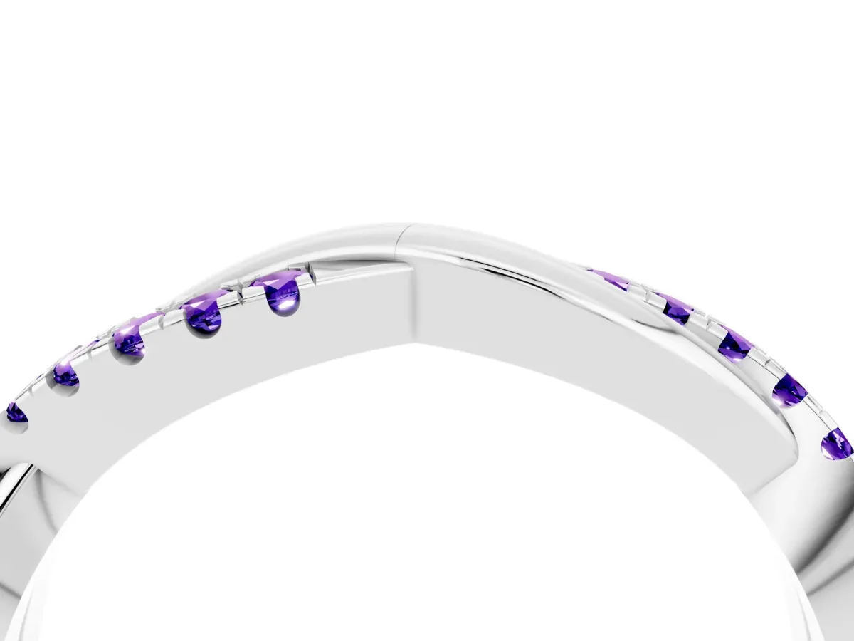 Round Tanzanite Twisted Infinity Band with Prong Setting Platinum