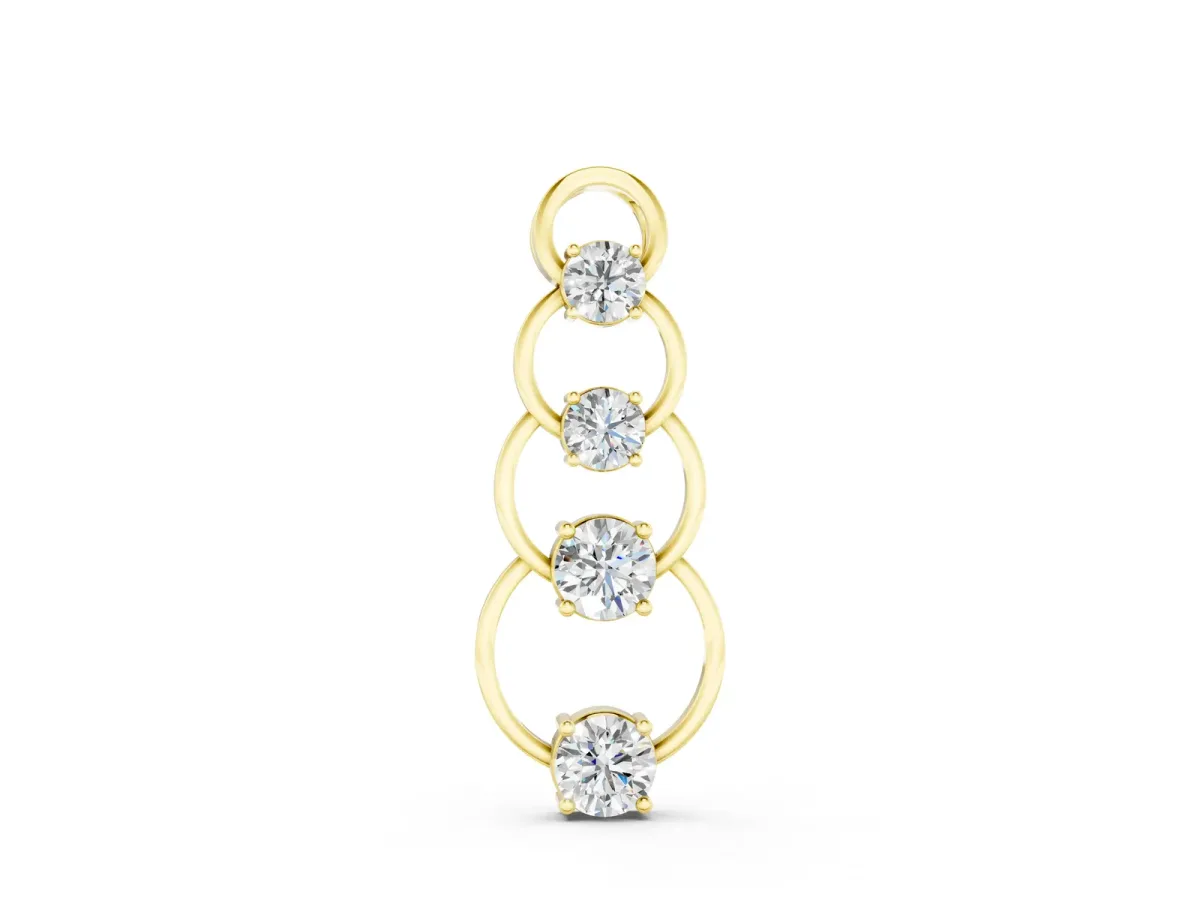 Round Diamond Four-Prong Circle Pendant Yellow gold