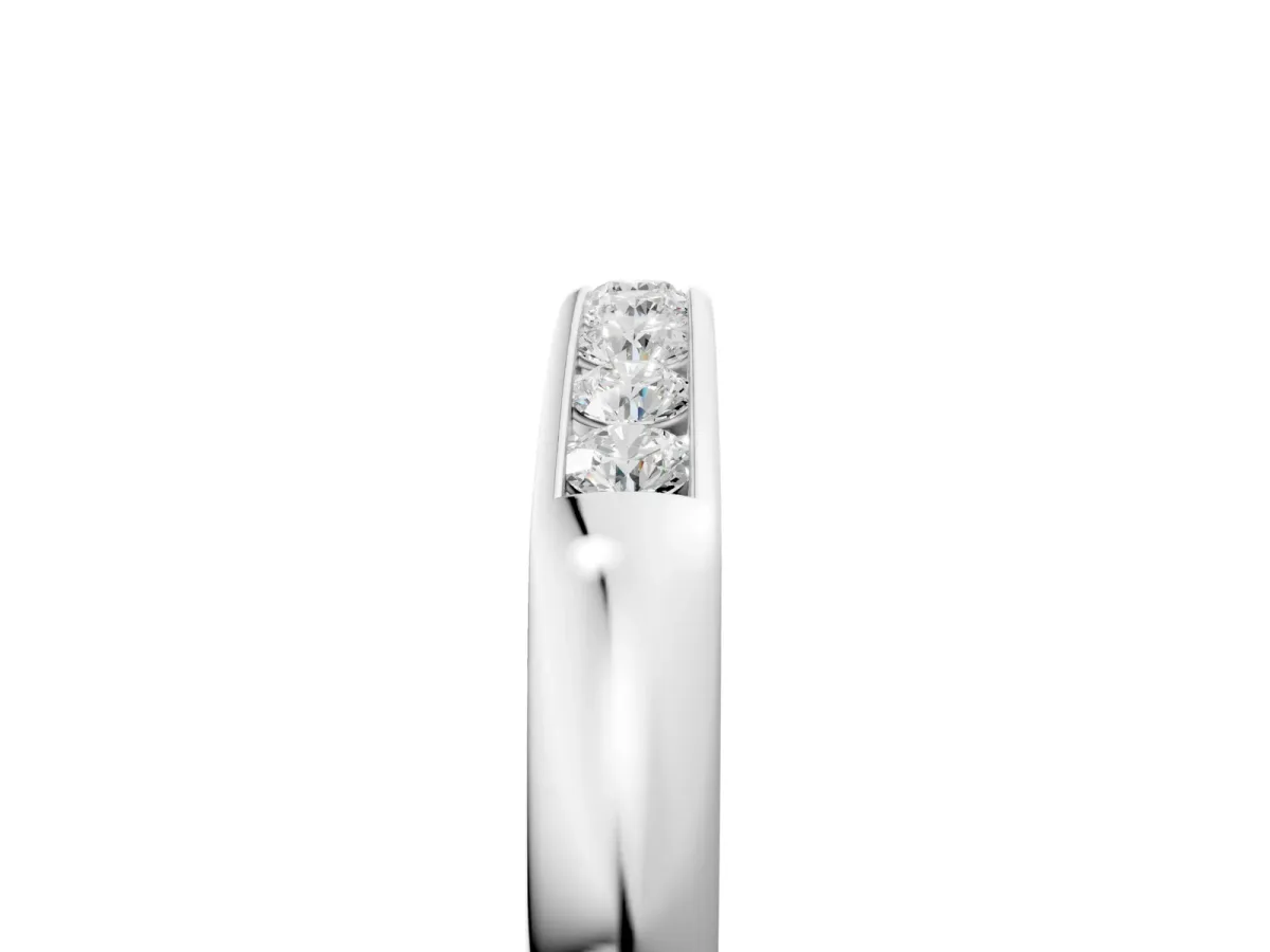 Channel Set Round Diamond Flat Band Platinum