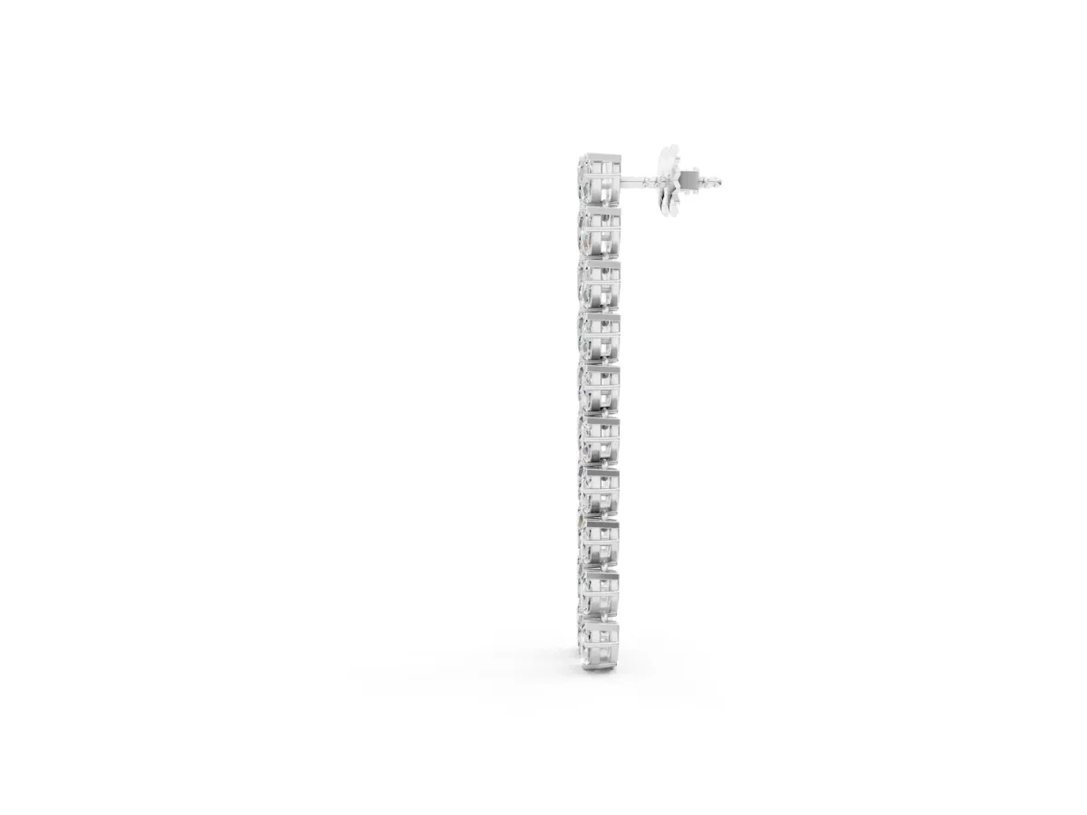 Marquise Diamond Linear Dangle Earrings White gold