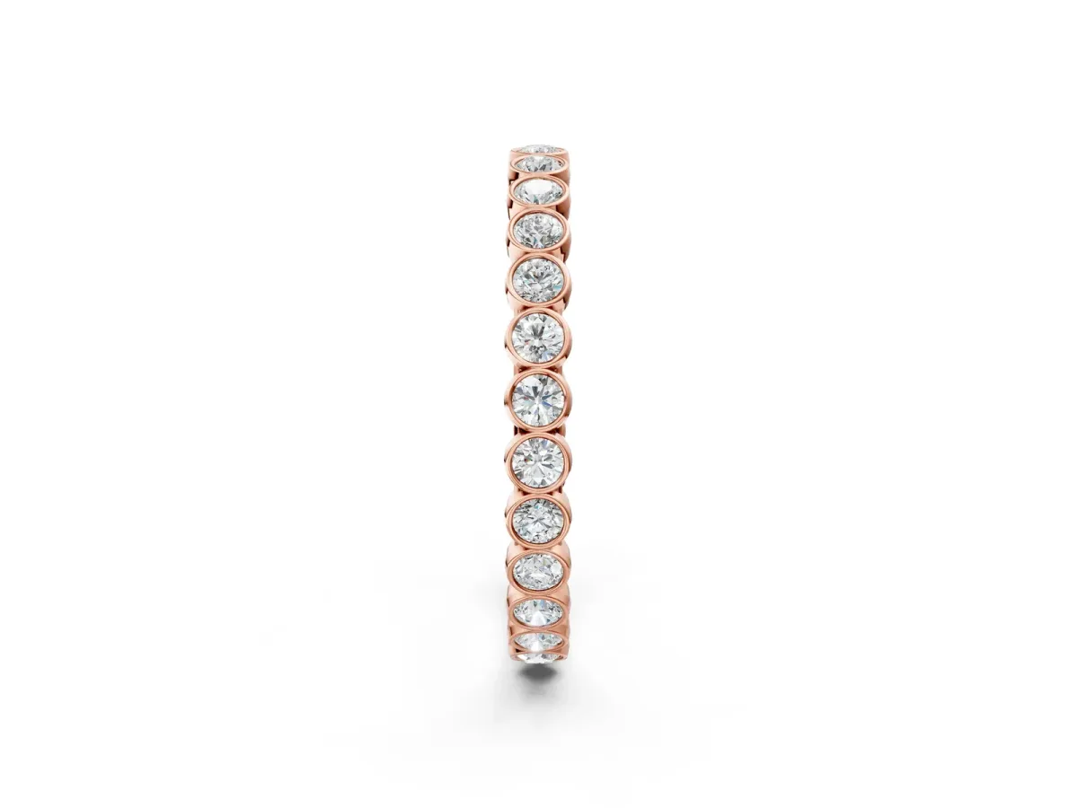 Bezel-Set Round Diamond Eternity Band Rose gold