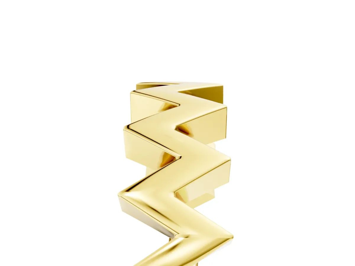 Zigzag Chevron Band Yellow gold