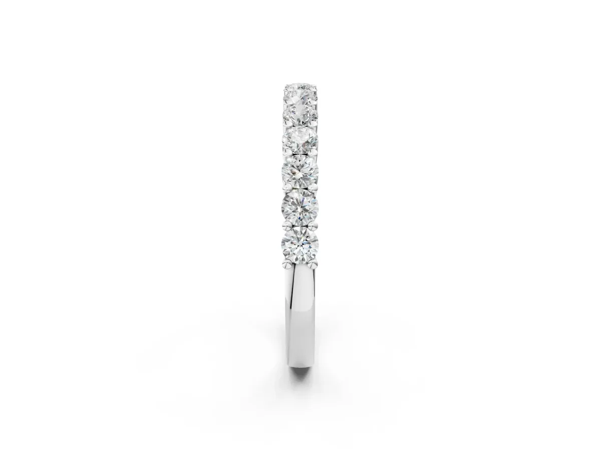 Alternating Round Diamond Promise Ring with Round Diamond Accents Silver