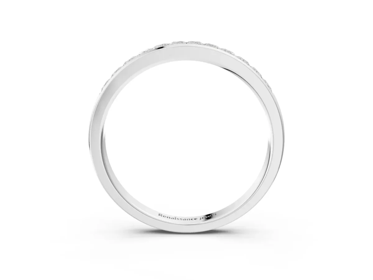 Princess Cut Diamond Channel Set Eternity Band White gold