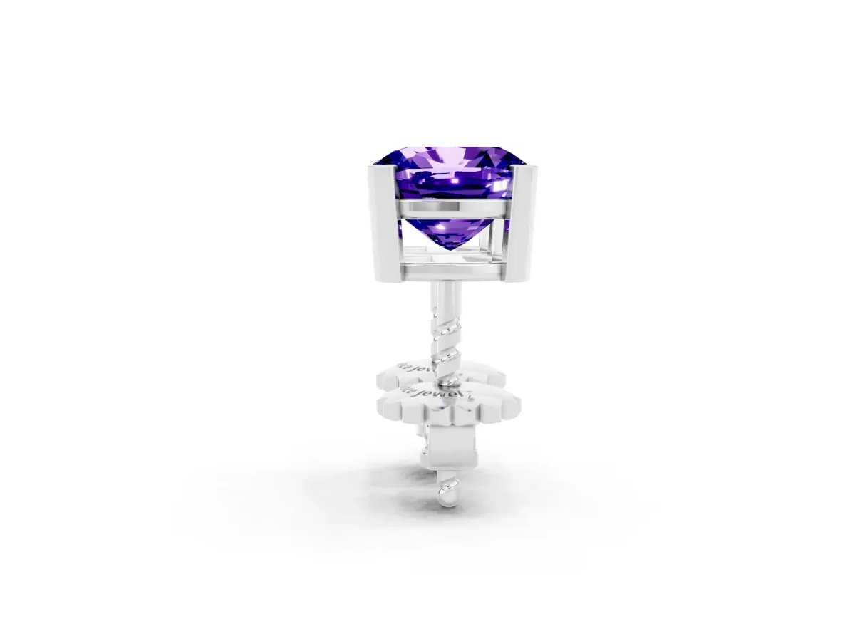 Cushion Cut Tanzanite Stud Earrings Platinum