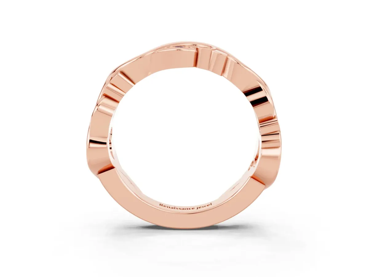Marquise Tanzanite Vine Eternity Band with Bezel Setting Rose gold