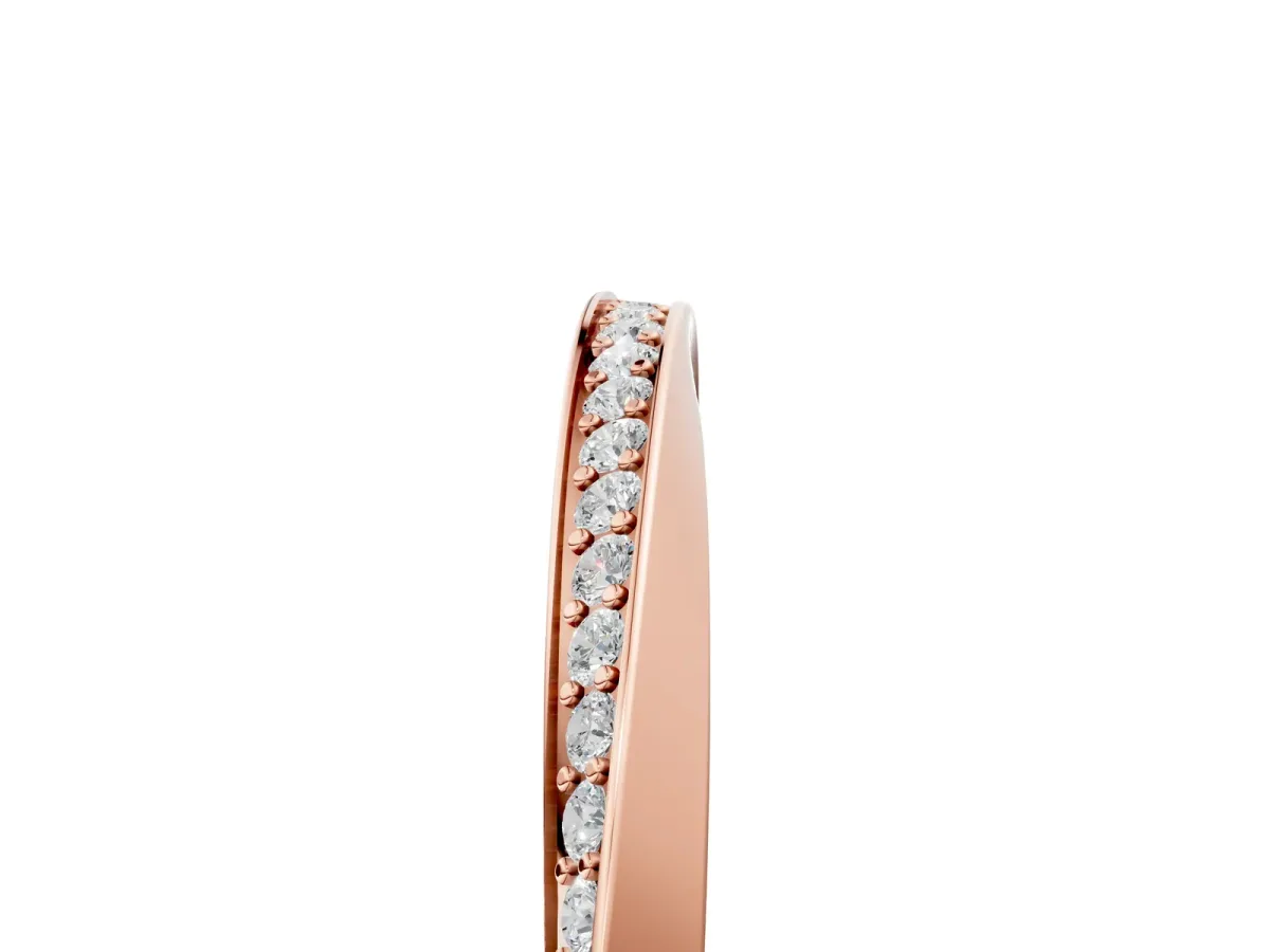 Pavé Round Diamond Twist Band Rose gold