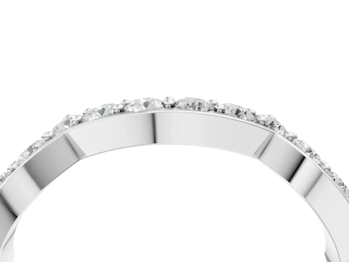 Round Diamond Pavé Zigzag Eternity Band White gold