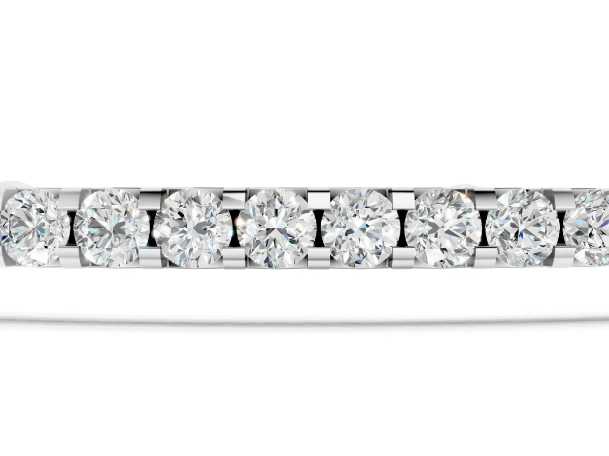 Pavé Round Diamond Chain Bracelet with Bezel Setting Silver
