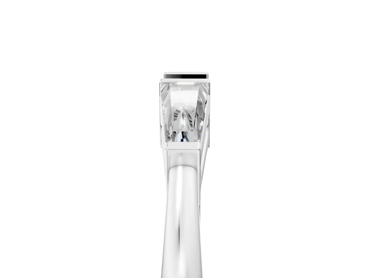 Baguette Diamond Open Band with Bar Prong Setting Platinum