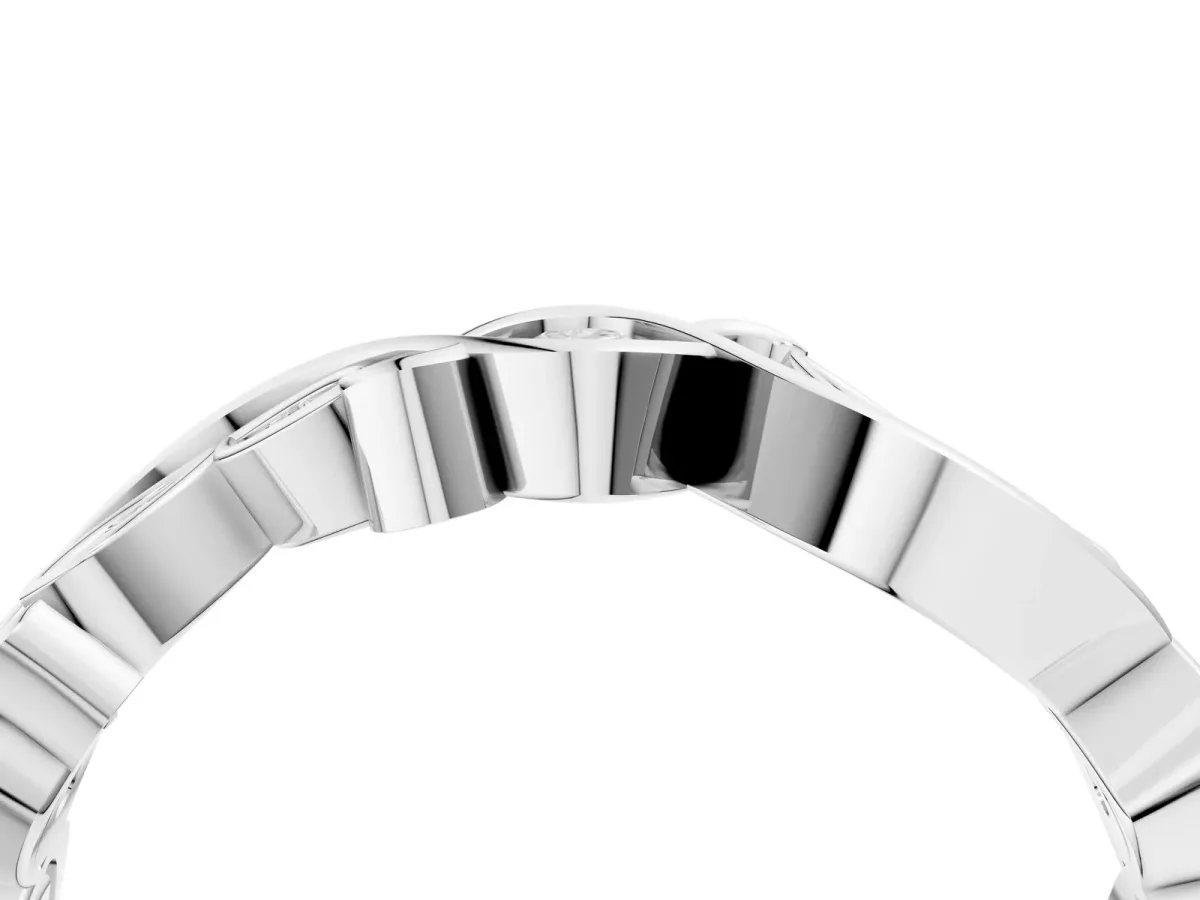 Marquise and Round Diamond Infinity Eternity Band with Bezel Setting Silver