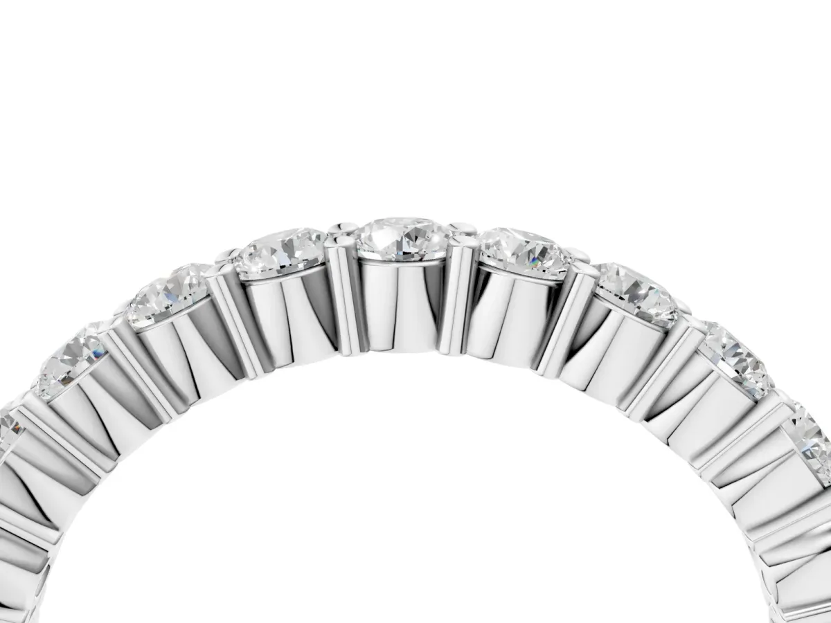Alternating Round Diamond Promise Ring with Round Diamond Accents Silver