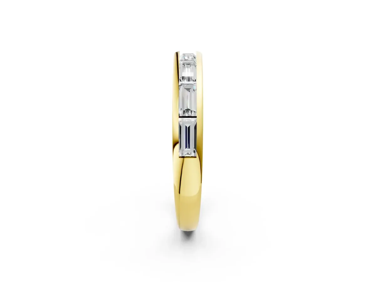 Channel-Set Baguette Diamond Eternity Band Yellow gold