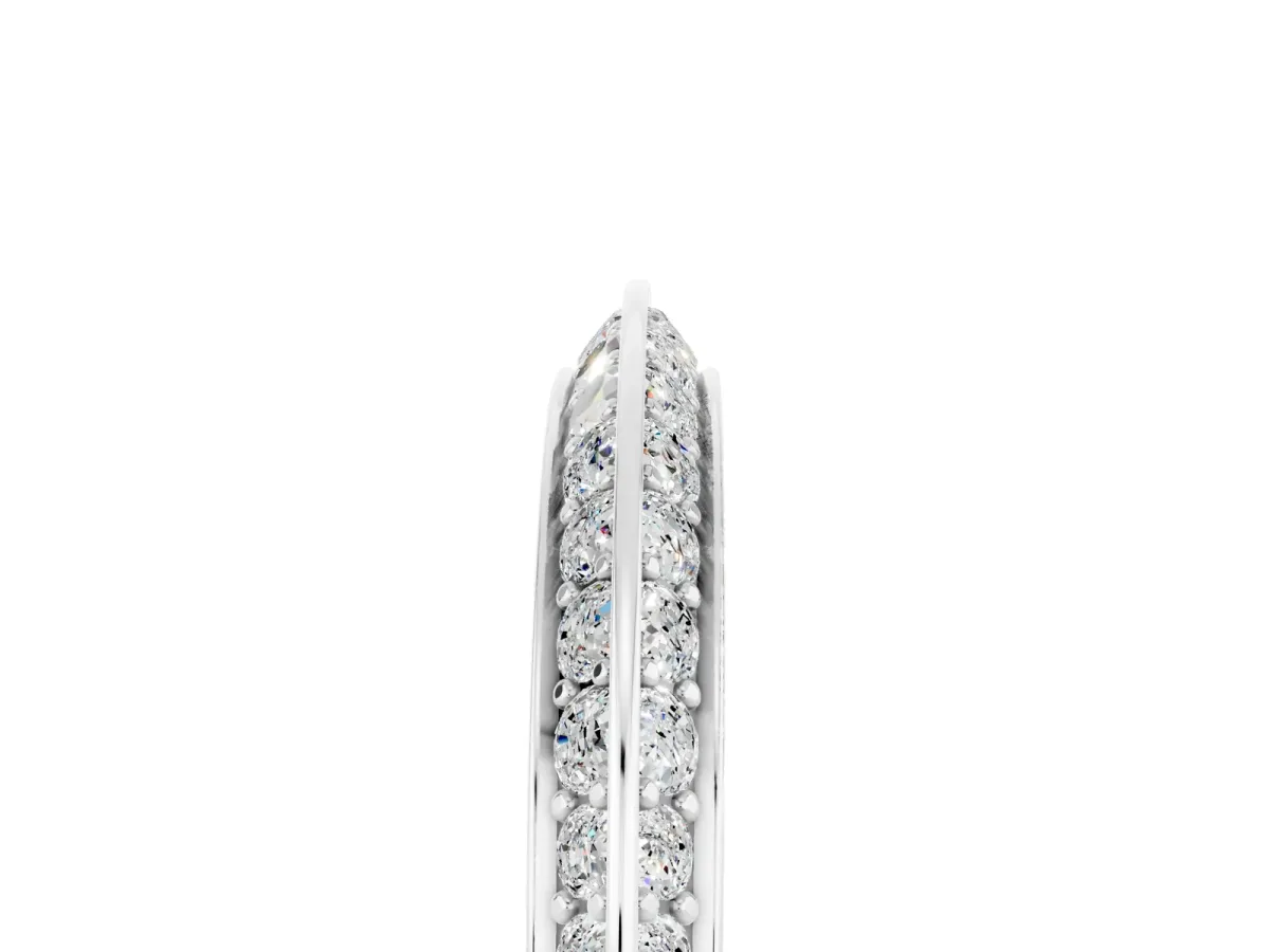 Double Row Pavé Round Moissanite Eternity Band with Channel Setting Platinum
