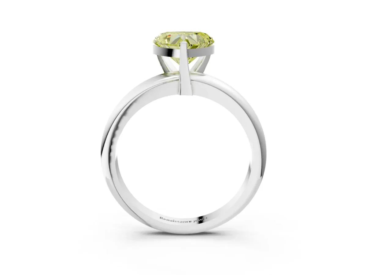 Pavé Round Emerald Twist Band Platinum