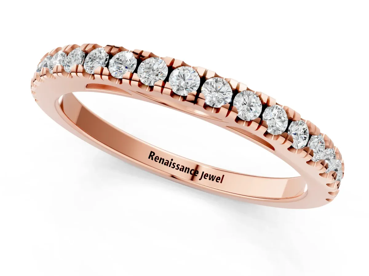 Round Diamond Pavé Set Eternity Band Rose gold