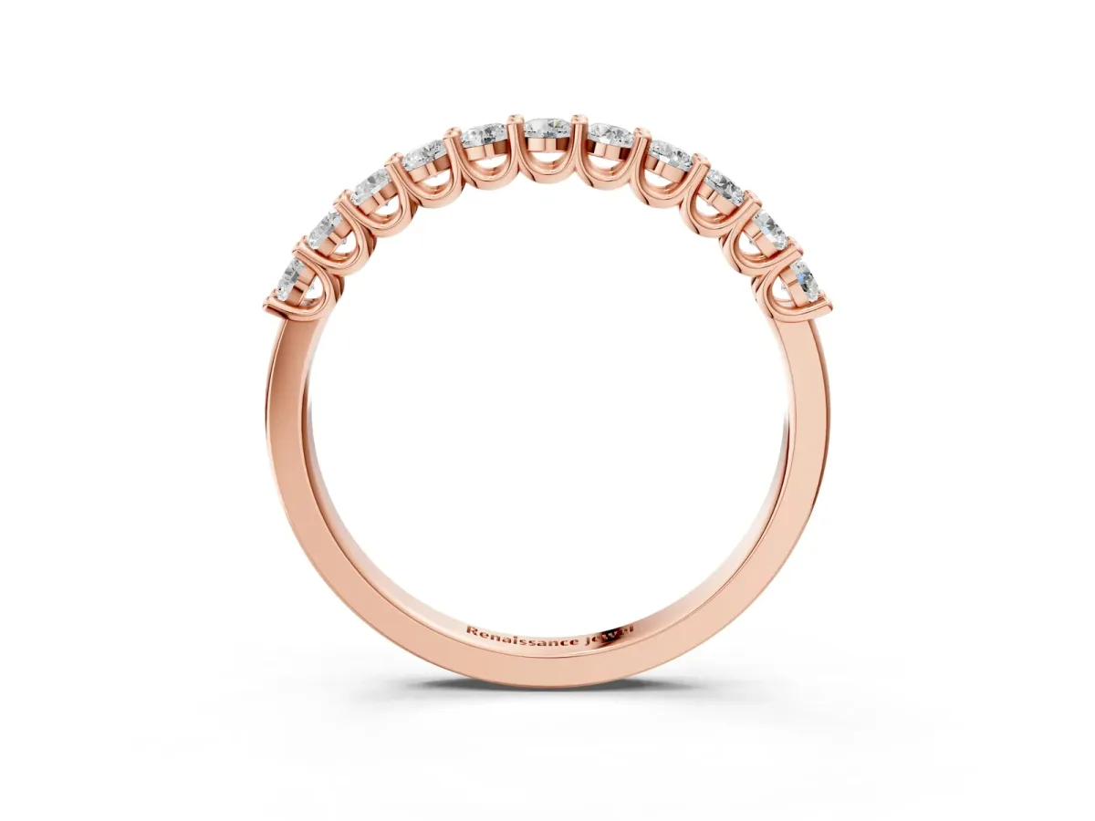 Round Diamond Pavé Half-Eternity Band Rose gold