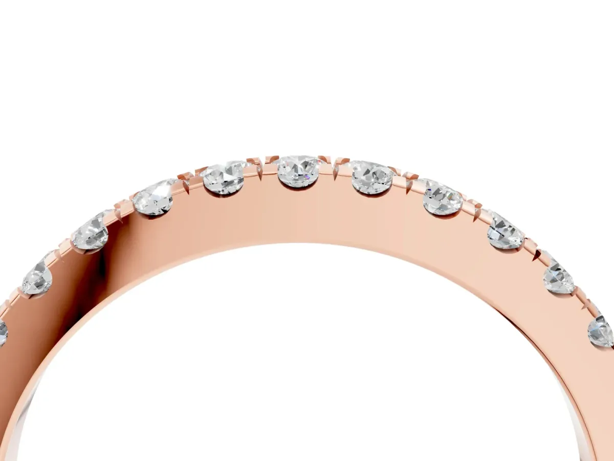 Round Diamond Eternity Band with Prong Setting Rose gold