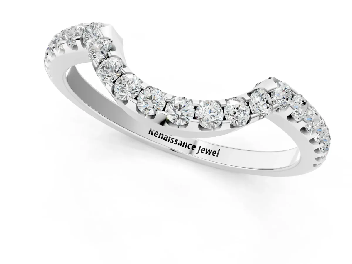 Round Diamond Pavé Curved Eternity Band Platinum