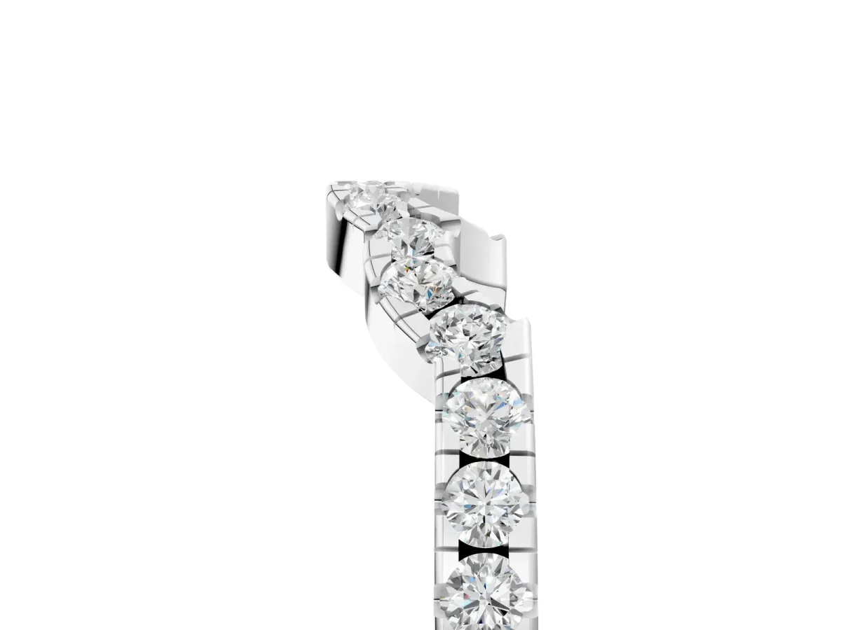 Curved Diamond Pavé Round-Cut Contour Band Platinum